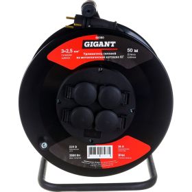Силовой удлинитель Gigant на металлической катушке КГ 3x2,5 50 м 80080 (артикул 23824995) – фото 1