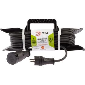Силовой удлинитель ЭРА UFx-1e-3x1,5-30m-IP44 KG на рамке с/з 1 розетка 30 м КГ 3х1,5 Б0050869 (артикул 19483416) – фото 1