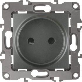 Розетка ЭРА 12-2105-12 2P, 16A-250В, IP20, 12, графит Б0019335 (артикул 15981590) – фото 1
