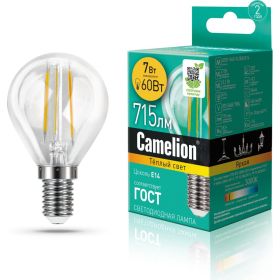 Светодиодная лампа Camelion LED7-G45-FL/830/E14 7Вт 220В 13456 (артикул 15906479) – фото 1