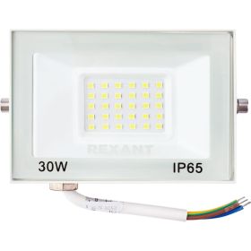 Светодиодный прожектор REXANT LED 30 Вт 2400 Лм 5000 K белый корпус 605-025 (артикул 21687346) – фото 1