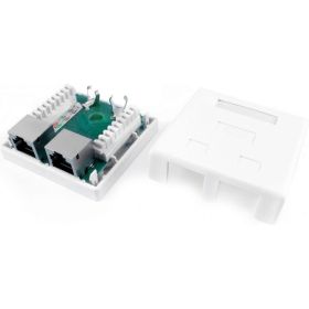 Компьютерная розетка Hyperline, SB1-2-8P8C-C6-SH-WH RJ-45 8P8C, категория 6, экранированная 430237 (артикул 16522536) – фото 1