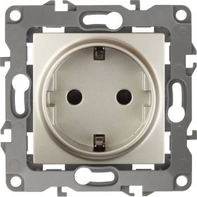 Розетка ЭРА 12-2101-04 2P+E Schuko, 16АХ-250В, шампань Б0014678 (артикул 15747388) – фото 1