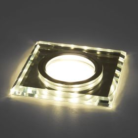 Встраиваемый потолочный светильник FERON с белой LED подсветкой CD8150 MR16 G5.3 белый 41910 (артикул 21069136) – фото 1