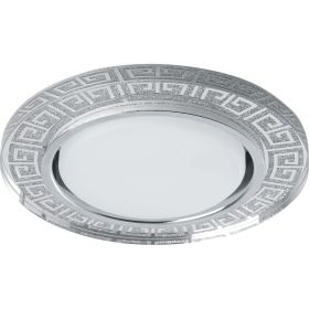 Встраиваемый светильник для натяжных потолков с белой LED подсветкой Feron CD4981 GX53, прозрачный, серебро, 41906 (артикул 21068890) – фото 1