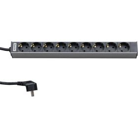 Блок розеток Hyperline SHT19-9SH-2.5EU для 19"" шкафов, горизонтальный, 9 розеток Schuko (16A) 26449 (артикул 19566336) – фото 1