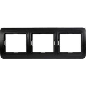 Рамка Smartbuy 3-местная горизонтальная черная Марс SBE-02b-00-FR-3 (артикул 16051920) – фото 1