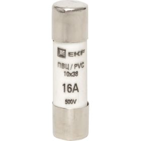 Плавкая цилиндрическая вставка EKF ПВЦ 10х38 16А PROxima 20шт pvc-10x38-16 (артикул 16058224) – фото 1