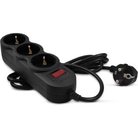 Фильтр SVEN SF-03L 3.0м, 3 розетки, черный SV-015039 (артикул 15694029) – фото 1