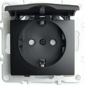 1-местная розетка STEKKER с/з с крышкой (механизм), серия Эрна, PST16-9112-03 49156 (артикул 27103910) – фото 1