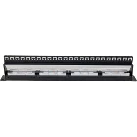 Панель NIKOMAX 19"", 1U, 24 порта, Кат.5e, RJ45/8P8C, неэкран., черная NMC-RP24UD2-ES-1U-BK (артикул 16026379) – фото 1