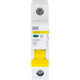 Автоматический модульный выключатель IEK 1п B 2А ВА 47-29 4.5кА ИЭК MVA20-1-002-B (артикул 15164864) – фото 1