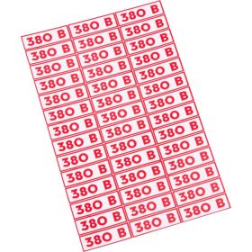 Наклейка знак электробезопасности 380В REXANT 10x30 мм 210 шт 56-0008 (артикул 21735910) – фото 1