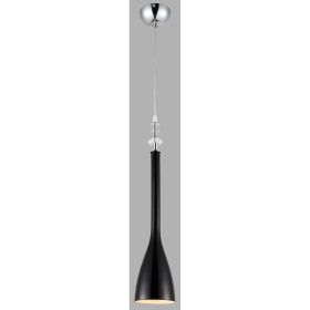 Подвесная люстра De Fran E27 220В 1x60Вт хром, стекло черное, SP1-0957-1CHBK (артикул 22906977) – фото 1
