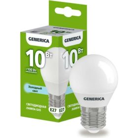 Светодиодная лампа GENERICA G45 шар 10Вт 230В 6500К E27 LL-G45-10-230-65-E27-G (артикул 25127931) – фото 1
