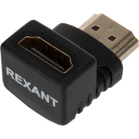 Аудио переходник REXANT (гнездо HDMI - штекер HDMI), угловой, (1шт.) 06-0176-A (артикул 22221843) – фото 1