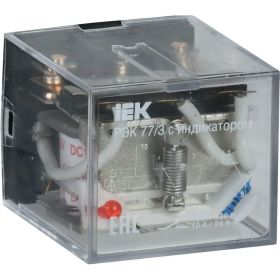 Реле IEK РЭК77/3 LY3 с индикацией 10А 12В АC RRP10-3-10-012A-LED (артикул 16303526) – фото 1