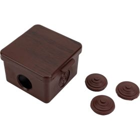 Распаячная коробка IEK км 65x65x50мм о/к ip54 4 вв. дуб UKO31-065-065-050-K24-54 (артикул 26721164) – фото 1