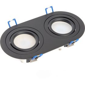 Потолочный встраиваемый светильник FERON DL2812 MR16 50W G5.3, черный 48459 (артикул 26508632) – фото 1