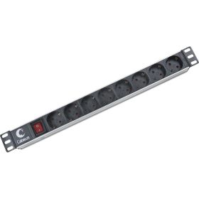 Блок евророзеток Cabeus горизонтальный, 8 розеток, 10 A, гнездо под шнур PDU-8P (артикул 17175709) – фото 1