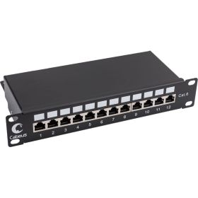 Патч-панель Cabeus, установочный размер 236 мм, 12 портов RJ-45 PL-12-Cat.6 10""-SH-Dual (артикул 19614504) – фото 1