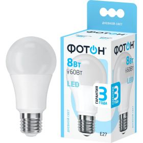 Светодиодная лампа ФОТОН LED A60 8W E27 4000K 22825 (артикул 15941053) – фото 1