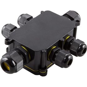 Распределительная коробка STEKKER LD526 водонепроницаемая на 6 выходов, 450V, 140x100x36, черный 49124 (артикул 25434501) – фото 1