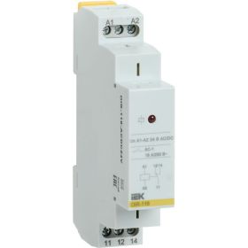 Промежуточное реле IEK OIR 1 контакт 16А 24В AC/DC OIR-116-ACDC24V (артикул 16302360) – фото 1