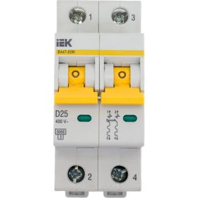 Автоматический выключатель IEK ВА47-60M 2Р 25А 6кА D MVA31-2-025-D (артикул 21318634) – фото 1