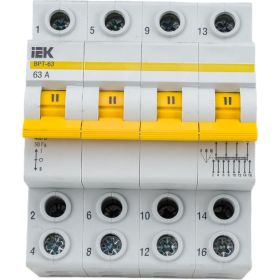 Трехпозиционный выключатель-разъединитель IEK ВРТ-63, 4P, 63А MPR10-4-063 (артикул 16303533) – фото 1