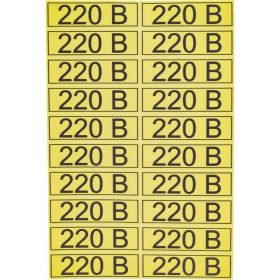 Наклейка знак электробезопасности 220В REXANT 15x50 мм 100 шт 56-0007-1 (артикул 21735946) – фото 1