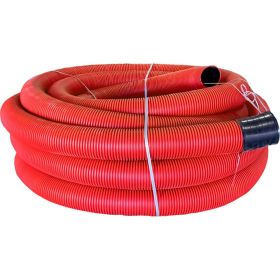 Гофрированная двустенная труба EKF ПНД, d160, с зондом, красная, PROxima tg2st-160-50m (артикул 16363792) – фото 1