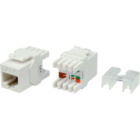 Вставка Hyperline KJ8-8P8C-C6-180-WH Keystone Jack RJ-45 8P8C, категория 6, тип 180 градусов 426189 (артикул 16522493) – фото 1