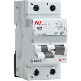 Дифференциальный автомат EKF AVERES DVA-6, 1P+N, 32А, 30мА, 6кА SQrcbo6-1pn-32C-30-a-av (артикул 16209498) – фото 1