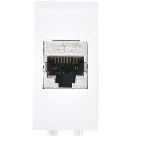 Компьютерная розетка DKC СП Brava 1 модуль RJ45 CAT.5E экран белая 76457B (артикул 18124441) – фото 1