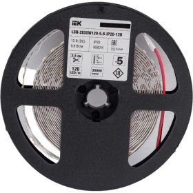 Лента IEK LED 5м LSR-2835W120-9, 6-IP20-12В LSR1-2-120-20-3-05 (артикул 16459987) – фото 1