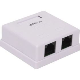 Двойная неэкранированная компьютерная розетка WRline WR-WS-8P8C-C5E-2 RJ-45, категория 5e внешняя, Dual IDC, цвет белый 505216 (артикул 26747216) – фото 1