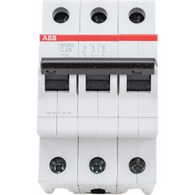 Автоматический трехполюсный выключатель ABB c 25а 6ка sh203 2CDS213001R0254 (артикул 26752940) – фото 1