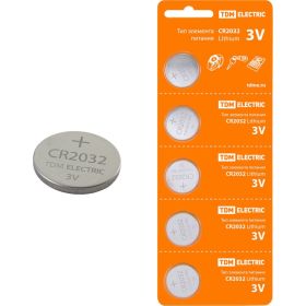 Элемент питания TDM CR2032 Lithium 3V BP-5 SQ1702-0029 (артикул 21450796) – фото 1