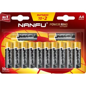 Батарейка NANFU alkaline aa 10+2шт./бл 6901826017743 (артикул 26750642) – фото 1