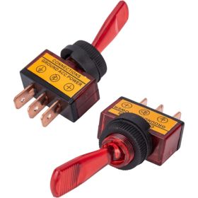 Однополюсный тумблер Nord-Yada 12V 20А с красной подсветкой (3контакта) ON-OFF 905520 (артикул 19812862) – фото 1