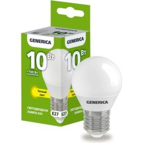 Светодиодная лампа GENERICA G45 шар 10Вт 230В 3000К E27 LL-G45-10-230-30-E27-G (артикул 25127913) – фото 1