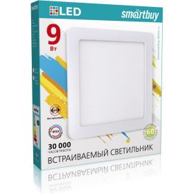 Встраиваемый светильник Smartbuy LED DL Square-9w/4000K/IP20 SBL-DLSq-9-4K (артикул 16484230) – фото 1