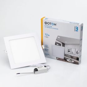 Светодиодный встраиваемый светильник ФОТОН квадратный CLI-12W2700K-S 24718 (артикул 21380230) – фото 1