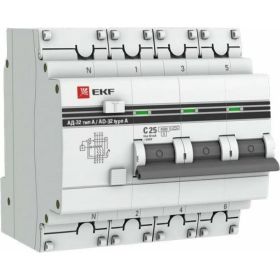 Дифференциальный автомат EKF АД-32 3P+N 16А/30мА 4,5кА PROxima SQDA32-16-30-4P-pro (артикул 16126602) – фото 1