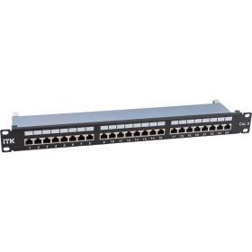 Патч-панель IEK ITK 1U кат.6 STP, 24 порта Dual, с кабельным органайзером PP24-1UC6S-D05 (артикул 19638210) – фото 1