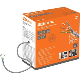 Кабель витая пара TDM F/UTP Cat 5e 4х2х24AWG 305м solid, ПВХ, серый SQ0107-0102 (артикул 15740040) – фото 1