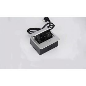 Выдвижной встраиваемый розеточный блок SETE на 1 EURO розетки и 2 USB SBT-1UC-80 (артикул 18611653) – фото 1