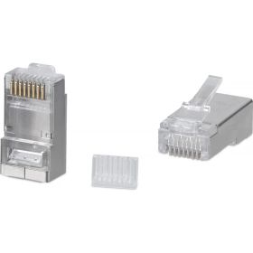 Экранированный коннектор RJ-45 под витую пару Cabeus категория 6/7, для многожильного кабеля, для проводников с толщиной по изоляции до 1,05 мм, 100 шт 8P8C-SH-C6-TWP (артикул 26008703) – фото 1