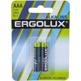 Батарейка Ergolux 1.5В LR03 Alkaline BL-2 LR03 BL-2 11743 (артикул 16462497) – фото 1
